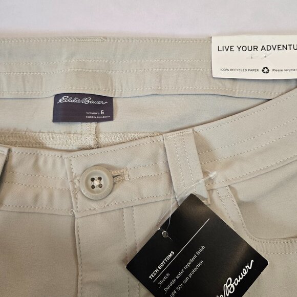 EDDIE BAUER Women's Tech Shorts Sz: 6 Pumice (Khaki) - Picture 7 of 10